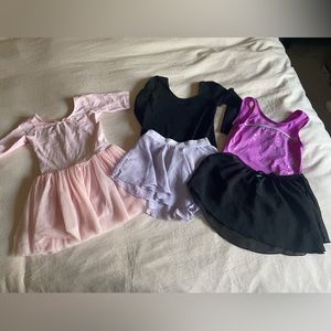 GUC bundle of 5 Girls leotards and skirts